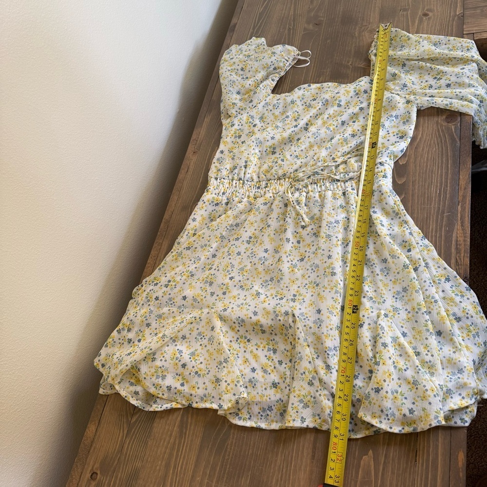 Mi Ami Womens Small Floral‎ Square Neck Short Mini Dress - Picture 9 of 9